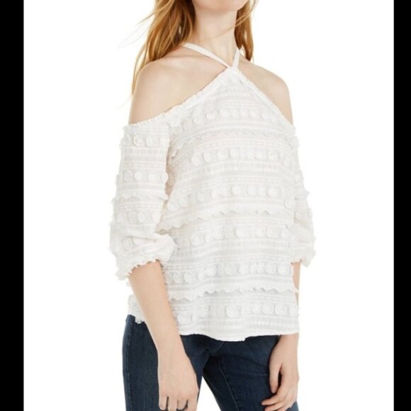 INC International Concepts Tops - INC International Concepts Embroidered Cold-Shoulder Blouse